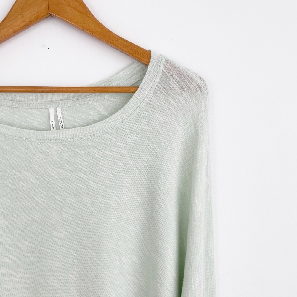 Anthropologie Light Green Asymmetrical Long Sleeve Pullover Top Size Medium - Picture 4 of 12